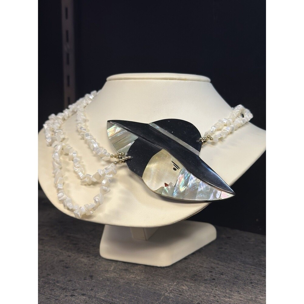 Vintage Lee Sands “Lady in Hat” Necklace | 28” length